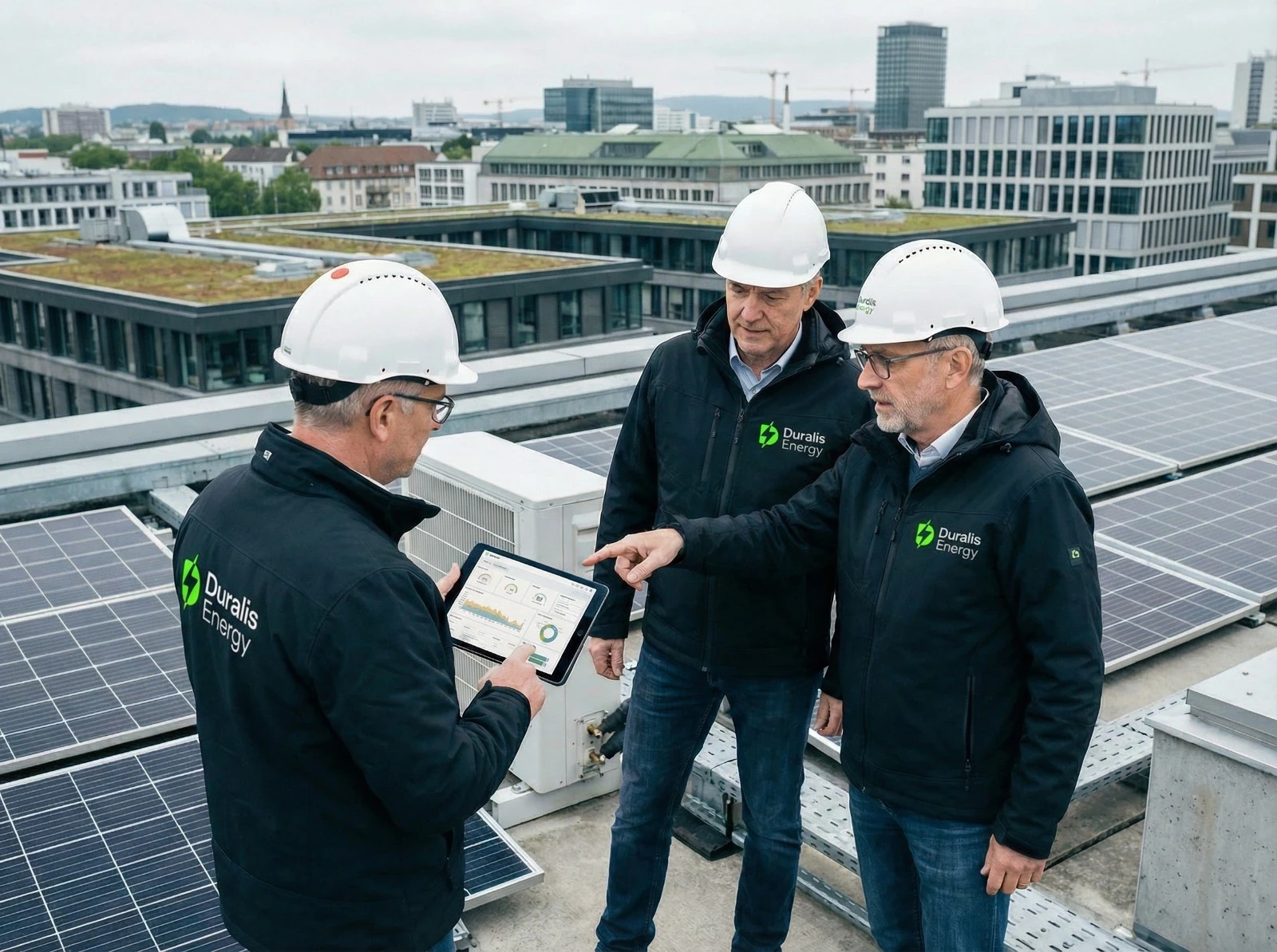 Duralis Energy engineering team at work — sustainable building energy consulting in Lausanne, Switzerland